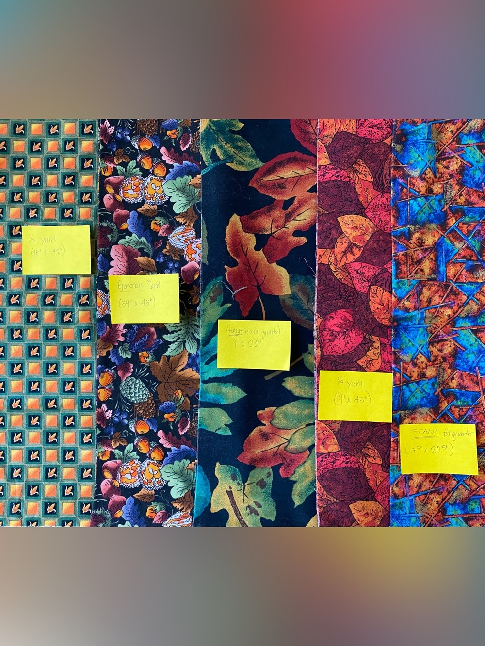 Fall  Colors! 100% Cotton Quilt.  Fabrics. Yd., 1/2 yd., 1/4 yd., & remnants. - Picture 10 of 10